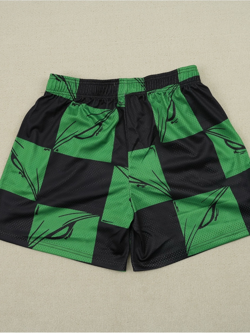 Eric Emanuel Matty Boy Green and Black Checkered Athletic Shorts - Picture 3 of 4